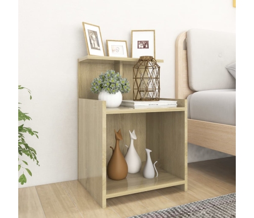 vidaXL Mesita de noche madera contrachapada roble Sonoma 40x35x60 cm