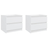 vidaXL Mesitas de noche 2 uds madera contrachapada blanco 50x39x43,5cm