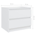 vidaXL Mesitas de noche 2 uds madera contrachapada blanco 50x39x43,5cm