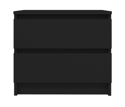 vidaXL Mesita de noche madera contrachapada negro 50x39x43,5 cm