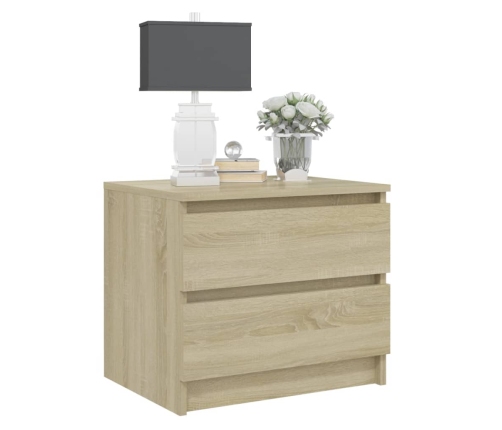 vidaXL Mesita de noche madera contrachapada roble Sonoma 50x39x43,5 cm