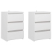 Mesitas de noche 2 uds madera contrachapada blanco 40x35x62,5cm