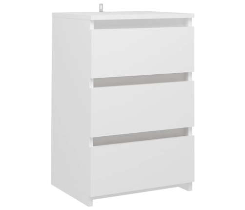 Mesitas de noche 2 uds madera contrachapada blanco 40x35x62,5cm