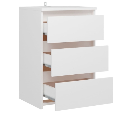 Mesitas de noche 2 uds madera contrachapada blanco 40x35x62,5cm