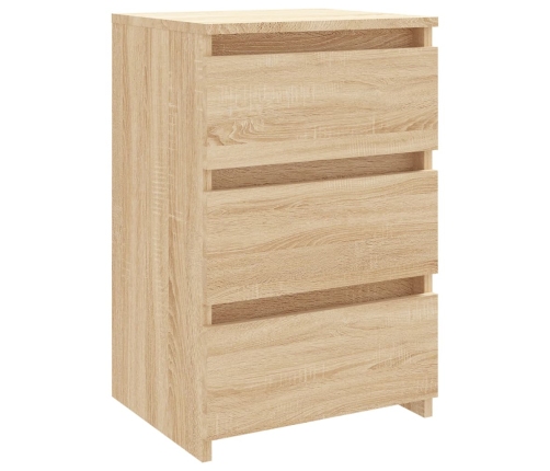 Mesita de noche madera contrachapada roble Sonoma 40x35x62,5cm