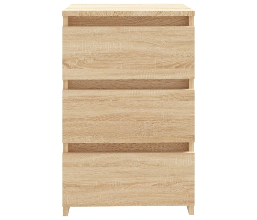 Mesita de noche madera contrachapada roble Sonoma 40x35x62,5cm