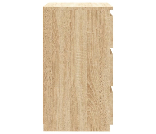 Mesita de noche madera contrachapada roble Sonoma 40x35x62,5cm