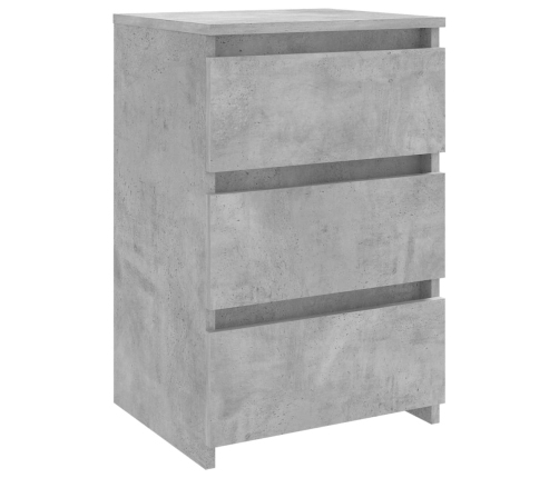 vidaXL Mesita de noche madera contrachapada gris hormigón 40x35x62,5cm