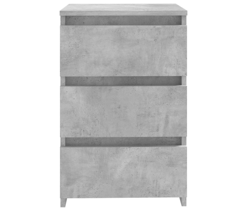 vidaXL Mesita de noche madera contrachapada gris hormigón 40x35x62,5cm