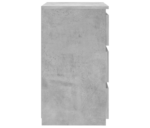 vidaXL Mesita de noche madera contrachapada gris hormigón 40x35x62,5cm