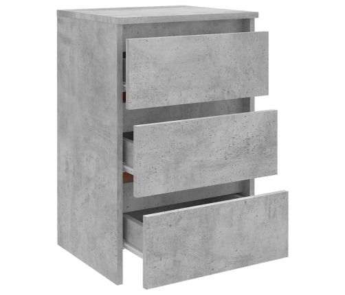 vidaXL Mesita de noche madera contrachapada gris hormigón 40x35x62,5cm