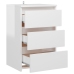 vidaXL Mesita de noche madera contrachapada blanco brillo 40x35x62,5cm