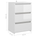 vidaXL Mesita de noche madera contrachapada blanco brillo 40x35x62,5cm