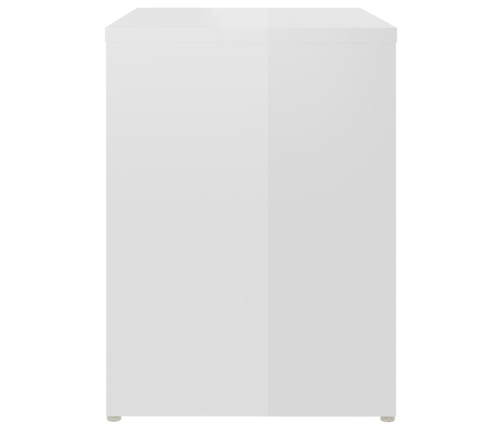 vidaXL Mesita de noche madera contrachapada blanco brillo 40x30x40 cm