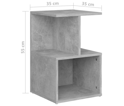 vidaXL Mesita de noche madera de ingeniería gris hormigón 35x35x55 cm