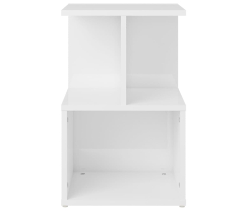 vidaXL Mesita de noche madera contrachapada blanco brillo 35x35x55 cm