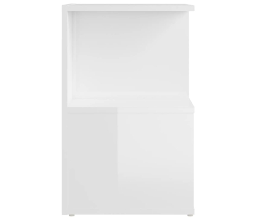 vidaXL Mesita de noche madera contrachapada blanco brillo 35x35x55 cm