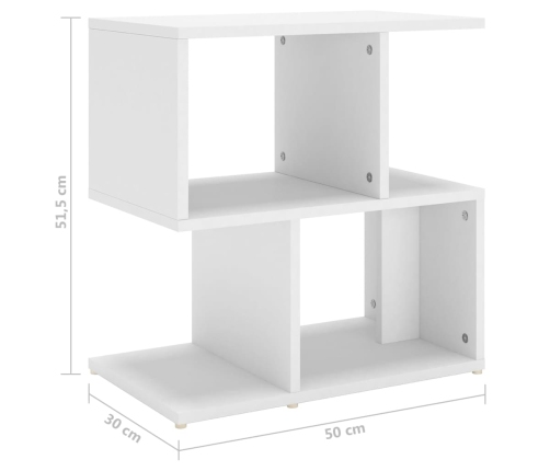 vidaXL Mesita de noche madera contrachapada blanco 50x30x51,5cm