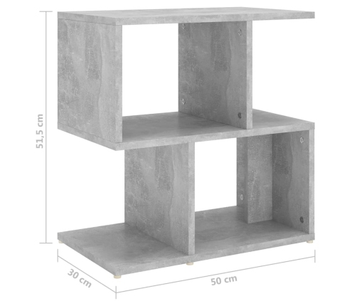 vidaXL Mesita de noche madera de ingeniería gris hormigón 50x30x51,5cm