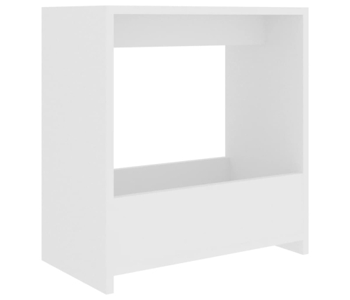 Mesa auxiliar de madera contrachapada blanco 50x26x50 cm