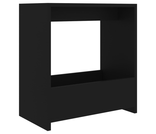 Mesa auxiliar de madera contrachapada negro 50x26x50 cm