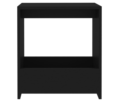 Mesa auxiliar de madera contrachapada negro 50x26x50 cm