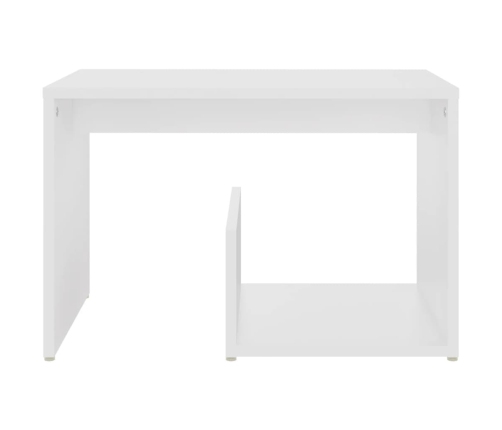 Mesa auxiliar de madera contrachapada blanco 59x36x38 cm