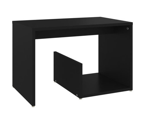 Mesa auxiliar de madera contrachapada negro 59x36x38 cm