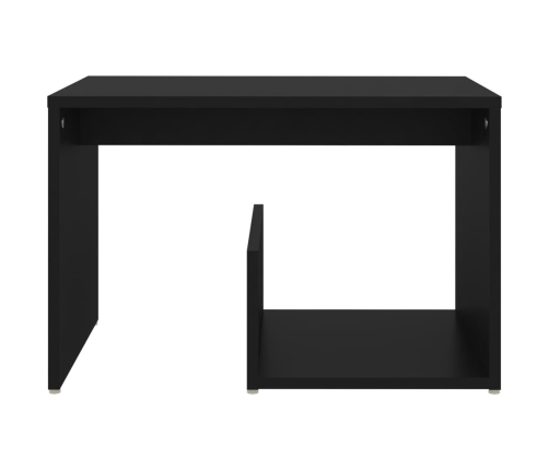 Mesa auxiliar de madera contrachapada negro 59x36x38 cm