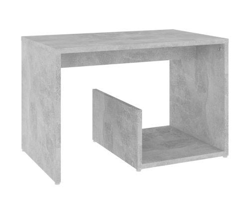 Mesa auxiliar de madera contrachapada gris hormigón 59x36x38 cm