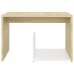 Mesa auxiliar de madera contrachapada blanco y roble 59x36x38cm