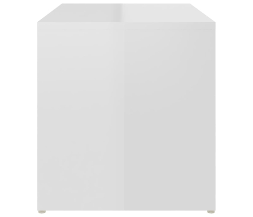 vidaXL Mesa auxiliar de madera contrachapada blanco brillo 59x36x38 cm