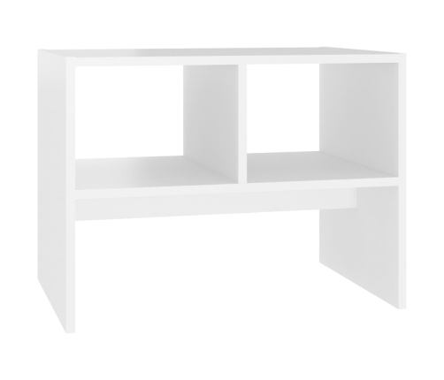 vidaXL Mesa auxiliar de madera contrachapada blanco 60x40x45 cm