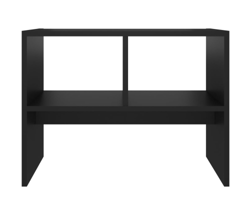 Mesa auxiliar de madera contrachapada negro 60x40x45 cm