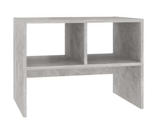 Mesa auxiliar de madera contrachapada gris hormigón 60x40x45 cm