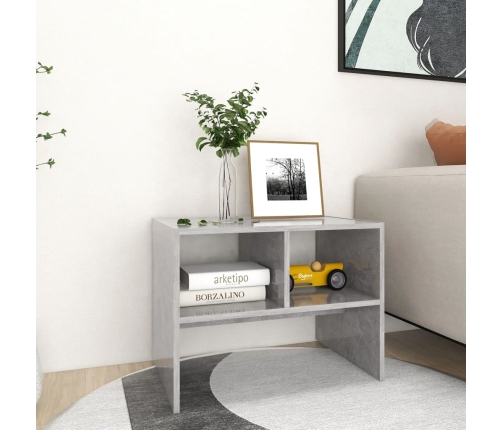 Mesa auxiliar de madera contrachapada gris hormigón 60x40x45 cm