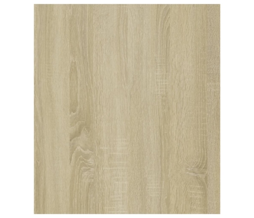 Mesa auxiliar madera contrachapada blanco y roble 60x40x45 cm