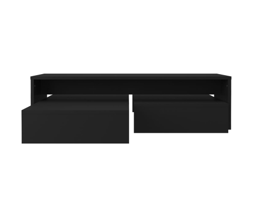 vidaXL Mesa de centro apilable contrachapada negro 100x100x26,5 cm