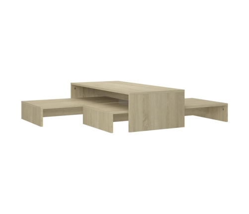 vidaXL Mesa centro apilable contrachapada roble Sonoma 100x100x26,5 cm