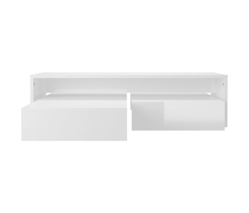 vidaXL Set de mesas de centro apilables blanco brillo 100x100x26,5 cm