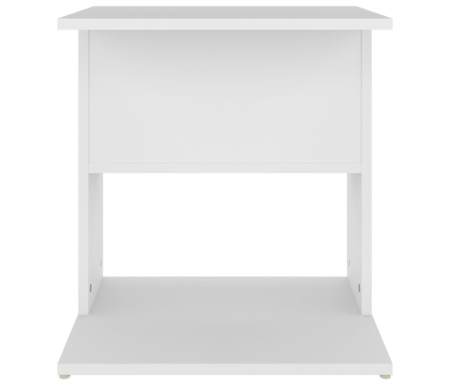 vidaXL Mesa auxiliar de madera contrachapada blanco 45x45x48 cm