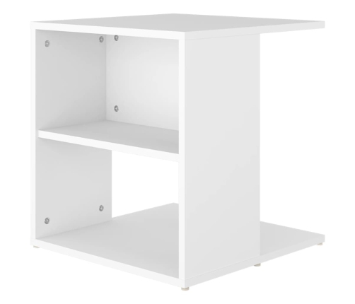 vidaXL Mesa auxiliar de madera contrachapada blanco 45x45x48 cm