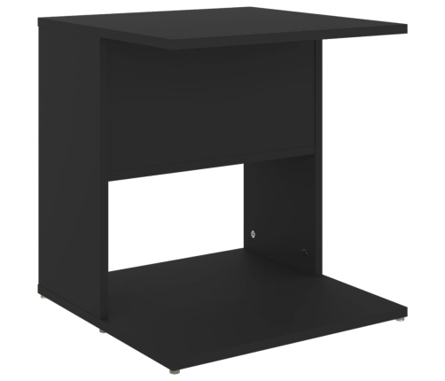 Mesa auxiliar de madera contrachapada negro 45x45x48 cm