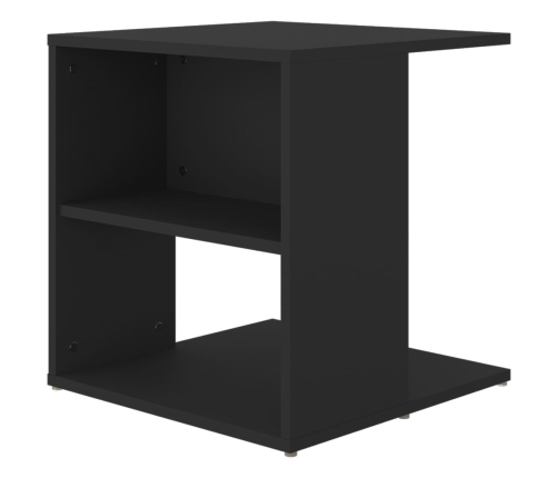 Mesa auxiliar de madera contrachapada negro 45x45x48 cm