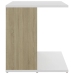 Mesa auxiliar de madera contrachapada blanco y roble 45x45x48cm