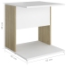 Mesa auxiliar de madera contrachapada blanco y roble 45x45x48cm