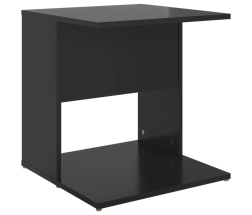 Mesa auxiliar madera contrachapada negro brillante 45x45x48 cm