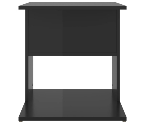 Mesa auxiliar madera contrachapada negro brillante 45x45x48 cm