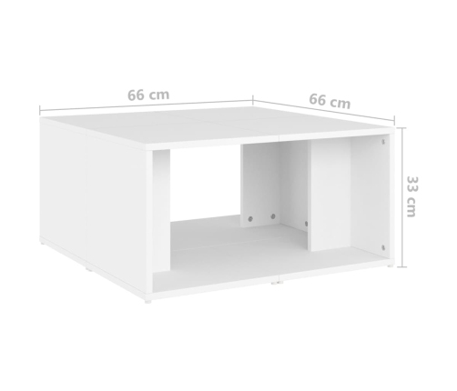 vidaXL Mesas de centro 4 pzas madera contrachapada blanco 33x33x33 cm