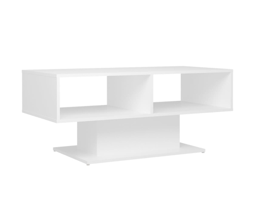 Mesa de centro madera contrachapada blanco 103,5x50x44,5 cm